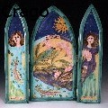 Peggy Crago - Two Girls Triptych - Ceramics